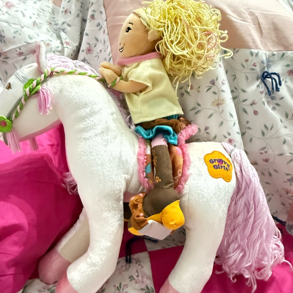 Pink and White horse brings lots of play (doll not included but listed already)